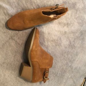 Brown booties worn once